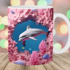 3D Dolphin Ceramic Coffee Mug Oceanic Charm New Arrival Exquisite Fish Design Tea Cup - Perfect for Dolphin Lover