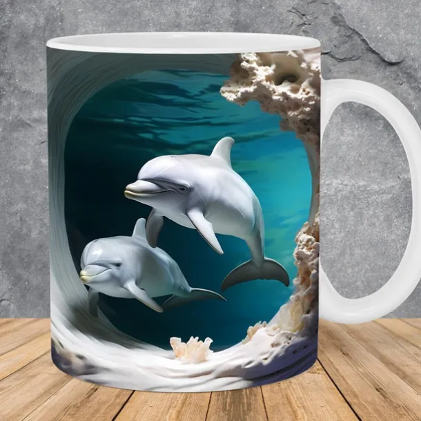 3D Dolphin Ceramic Coffee Mug Oceanic Charm New Arrival Exquisite Fish Design Tea Cup - Perfect for Dolphin Lover
