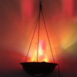 3D Fake Fire Light, Hanging LED Flame Light, Artificial Silk Flame Stage Effect Light, Realistic Campfire Lamp Prop Flame Light for Halloween, Christmas, Festival, New Year, Party Decor