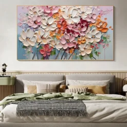 3D Floral Oil painting handpainted 3D Floral Painting handmade Palette Knife flowers oil painting wall art Large 3D Textured PaintingModern Decorative Paintings Impressionism Abstract oil painting