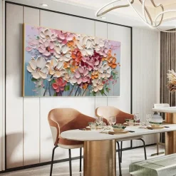 3D Floral Oil painting handpainted 3D Floral Painting handmade Palette Knife flowers oil painting wall art Large 3D Textured PaintingModern Decorative Paintings Impressionism Abstract oil painting