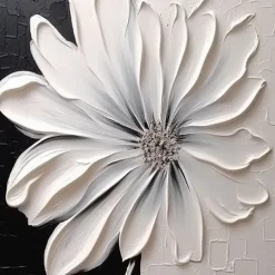 3D flower oil painting handpainted 3D Floral Painting handmade Palette Knife flowers oil painting Large 3D white Textured Painting Modern Decorative Paintings Impressionism Abstract white oil painting