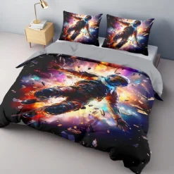 3D Galaxy Print Duvet Cover Bedding Sets Comforter Cover with 1 Duvet Cover or Coverlet，1Sheet，2 Pillowcases for Double/Queen/King(1 Pillowcase for Twin/Single)