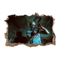 3D Halloween Terror Lifelike Broken Wall Female ghost and male ghost Wall Stickers Removable Home Decoration Living Room Entrance Sofa Background Bedroom Study Mall Specific Scene Wall Stickers