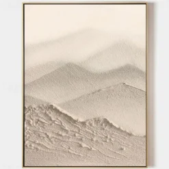 3D Large Beige Textured oil painting handmade Abstract Canvas Art oil painting Large Wabi- Sabi painting Wall Art Thick Textured Acrylic mountain Painting landscape oil painting