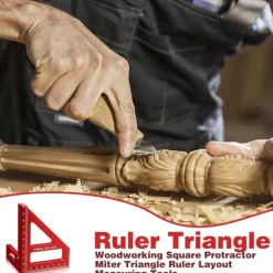 3D Multi-Angle Measuring Ruler,45/90 Degree Aluminum Alloy Woodworking Square Protractor,Drawing Line Ruler, Miter Triangle Ruler High Precision Layout Measuring Tool for Engineer Carpenter