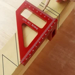 3D Multi-Angle Measuring Ruler,45/90 Degree Aluminum Alloy Woodworking Square Protractor,Drawing Line Ruler, Miter Triangle Ruler High Precision Layout Measuring Tool for Engineer Carpenter