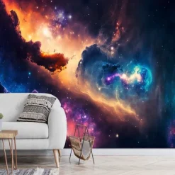 3D Mural Wallpaper Solar System Galaxy Planet Wall Sticker Covering Print Peel and Stick Removable PVC / Vinyl Material Self Adhesive / Adhesive Required Wall Decor Wall Mural for Living Room Bedroom