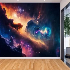 3D Mural Wallpaper Solar System Galaxy Planet Wall Sticker Covering Print Peel and Stick Removable PVC / Vinyl Material Self Adhesive / Adhesive Required Wall Decor Wall Mural for Living Room Bedroom