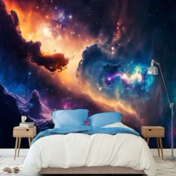 3D Mural Wallpaper Solar System Galaxy Planet Wall Sticker Covering Print Peel and Stick Removable PVC / Vinyl Material Self Adhesive / Adhesive Required Wall Decor Wall Mural for Living Room Bedroom