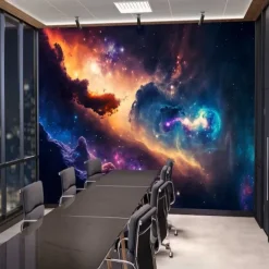 3D Mural Wallpaper Solar System Galaxy Planet Wall Sticker Covering Print Peel and Stick Removable PVC / Vinyl Material Self Adhesive / Adhesive Required Wall Decor Wall Mural for Living Room Bedroom