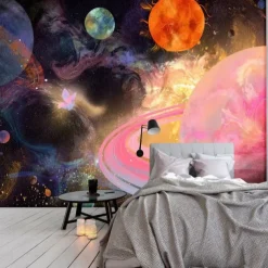 3D Mural Wallpaper Solar System Galaxy Planet Wall Sticker Covering Print Peel and Stick Removable PVC / Vinyl Material Self Adhesive / Adhesive Required Wall Decor Wall Mural for Living Room Bedroom