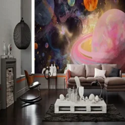 3D Mural Wallpaper Solar System Galaxy Planet Wall Sticker Covering Print Peel and Stick Removable PVC / Vinyl Material Self Adhesive / Adhesive Required Wall Decor Wall Mural for Living Room Bedroom