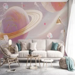 3D Mural Wallpaper Solar System Galaxy Planet Wall Sticker Covering Print Peel and Stick Removable PVC / Vinyl Material Self Adhesive / Adhesive Required Wall Decor Wall Mural for Living Room Bedroom