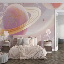 3D Mural Wallpaper Solar System Galaxy Planet Wall Sticker Covering Print Peel and Stick Removable PVC / Vinyl Material Self Adhesive / Adhesive Required Wall Decor Wall Mural for Living Room Bedroom