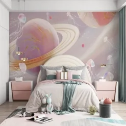 3D Mural Wallpaper Solar System Galaxy Planet Wall Sticker Covering Print Peel and Stick Removable PVC / Vinyl Material Self Adhesive / Adhesive Required Wall Decor Wall Mural for Living Room Bedroom