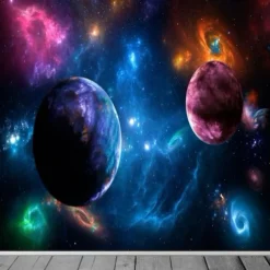 3D Mural Wallpaper Solar System Galaxy Planet Wall Sticker Covering Print Peel and Stick Removable PVC / Vinyl Material Self Adhesive / Adhesive Required Wall Decor Wall Mural for Living Room Bedroom