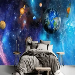 3D Mural Wallpaper Solar System Galaxy Planet Wall Sticker Covering Print Peel and Stick Removable PVC / Vinyl Material Self Adhesive / Adhesive Required Wall Decor Wall Mural for Living Room Bedroom