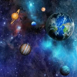 3D Mural Wallpaper Solar System Galaxy Planet Wall Sticker Covering Print Peel and Stick Removable PVC / Vinyl Material Self Adhesive / Adhesive Required Wall Decor Wall Mural for Living Room Bedroom