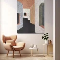 3D Oil painting handmade Beige Wabi Sabi oil painting hand painted Wall Art Black Beige pattle knife Painting Large Black orange oil painting Wall Art Beige Textured Painting for living room Decor