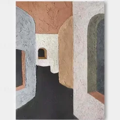 3D Oil painting handmade Beige Wabi Sabi oil painting hand painted Wall Art Black Beige pattle knife Painting Large Black orange oil painting Wall Art Beige Textured Painting for living room Decor