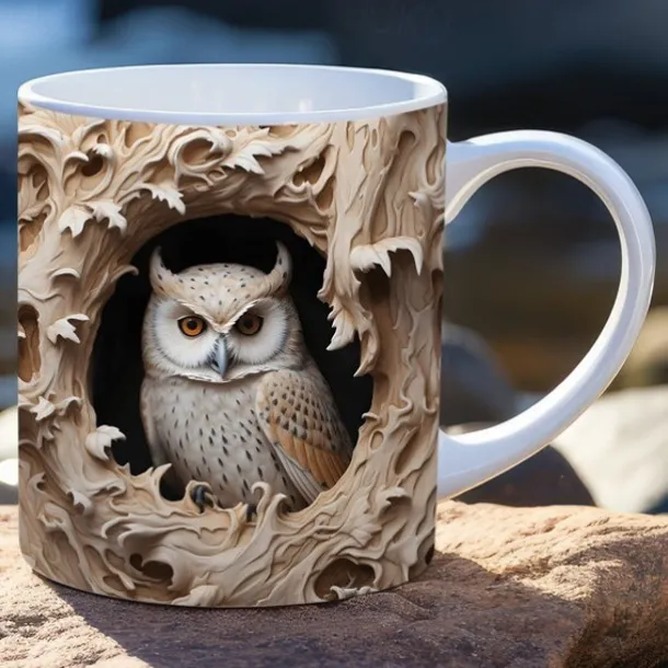 3D Owl Mugs, Funny 3D Animals Mug, Creative Space Design Multi-Purpose Mugs, Animals Lovers Coffee Mug, Cute Mug Ceramic Coffee Mugs, Cool Birthday Christmas Gifts for Women and Men