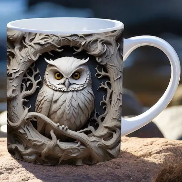 3D Owl Mugs, Funny 3D Animals Mug, Creative Space Design Multi-Purpose Mugs, Animals Lovers Coffee Mug, Cute Mug Ceramic Coffee Mugs, Cool Birthday Christmas Gifts for Women and Men