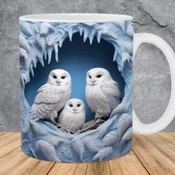 3D Owl Mugs, Funny 3D Animals Mug, Creative Space Design Multi-Purpose Mugs, Animals Lovers Coffee Mug, Cute Mug Ceramic Coffee Mugs, Cool Birthday Christmas Gifts for Women and Men