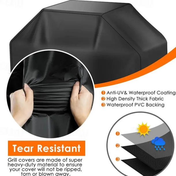 210D Oxford Cloth Barbecue Cover, Patio Furniture Set Covers, Waterproof Outdoor Grill Cover, Outdoor Cooking Tools & Accessories
