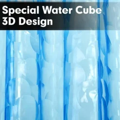 3D PEVA Shower Curtain Liner Waterproof 180x180cm 70
