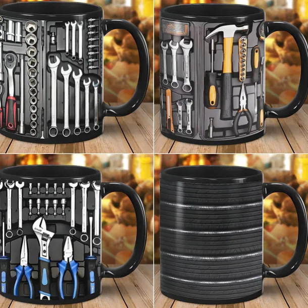3D Print Mechanic Toolbox Set Mug, Ceramic Coffee Mug, Mechanic Toolbox Print Cup,Gifts for Men