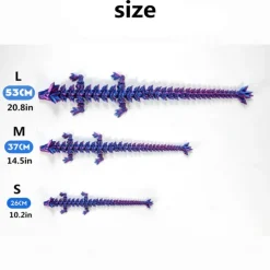 3D Printed Crystal Dragon Gem Dragon 3D Articulated Dragon Toys Rotatable and Dragon Chinese Flexible Realistic Ornament
