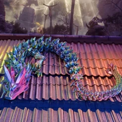 3D Printed Crystal Dragon Gem Dragon 3D Articulated Dragon Toys Rotatable and Dragon Chinese Flexible Realistic Ornament