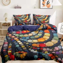 3D Quilt Art Pattern Duvet Cover Set Ducvet Cover Set Soft 3-Piece Luxury Cotton Bedding Set Home Decor Gift King Queen Duvet Cover