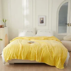 3D Ribbed Jacquard Fleece Flannel Velvet Plush Decorative Bed Blanket - Super Soft, Plush, Fluffy, Fuzzy, Warm, Cozy Perfect for Couch, Bed, Sofa in Fall Winter