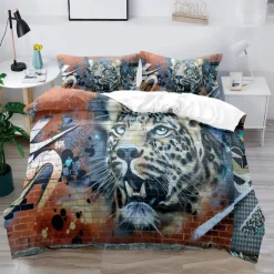 3D Street Art Graffiti Series Print Duvet Cover Bedding Sets Comforter Cover with 1 Print Duvet Cover or Coverlet，2 Pillowcases for Double/Queen/King