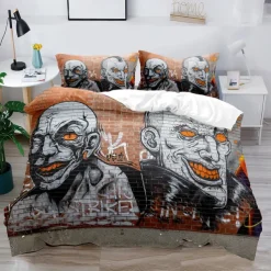 3D Street Art Graffiti Series Print Duvet Cover Bedding Sets Comforter Cover with 1 Print Duvet Cover or Coverlet，2 Pillowcases for Double/Queen/King