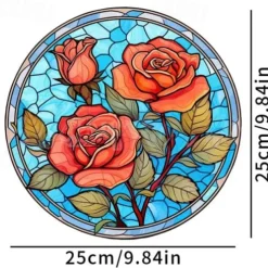 3D Vintage Colored Static Cling Window Decals for Plants and Flowers, Bird-Proof Window Stickers to Prevent Collisions