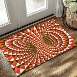 3D Vortex Doormat Kitchen Mat Floor Mat Non-Slip Area Rug Oil Proof Rug Indoor Outdoor Mat Bedroom Decor Bathroom Mat Entrance Rug Optical Illusion