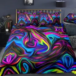 3D Vortex Duvet Cover Bedding Sets Comforter Cover with 1 Duvet Cover or Coverlet,1Sheet,2 Pillowcases for Double/Queen/King(1 Pillowcase for Twin/Single)