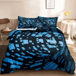 3D Vortex 3-Piece Duvet Cover Set Hotel Bedding Sets Comforter Cover with Soft Lightweight Microfiber,1 Duvet Cover, 2 Pillowcases for Double/Queen/King(1 Pillowcase for Twin/Single) coverlet