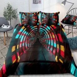 3D Vortex 3-Piece Duvet Cover Set Hotel Bedding Sets Comforter Cover with Soft Lightweight Microfiber,1 Duvet Cover, 2 Pillowcases for Double/Queen/King(1 Pillowcase for Twin/Single) coverlet