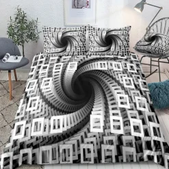 3D Vortex 3-Piece Duvet Cover Set Hotel Bedding Sets Comforter Cover with Soft Lightweight Microfiber,1 Duvet Cover, 2 Pillowcases for Double/Queen/King(1 Pillowcase for Twin/Single) coverlet