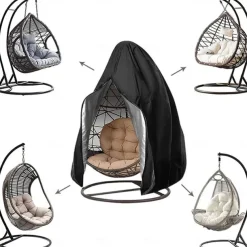 210D Waterproof Outdoor Chair Covers with Zipper, Durable Large Outdoor Chair Cover, Waterproof Windproof Anti-UV for Outdoor Swing Chair