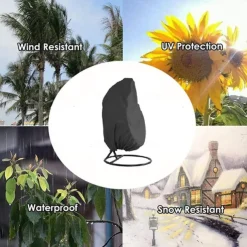 210D Waterproof Outdoor Chair Covers with Zipper, Durable Large Outdoor Chair Cover, Waterproof Windproof Anti-UV for Outdoor Swing Chair