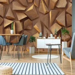 3D Wood Mural Wallpaper Wall Sticker Covering Print Peel and Stick PVC / Vinyl Material Self Adhesive / Adhesive Required Wall Decor Wall Mural for Living Room Bedroom