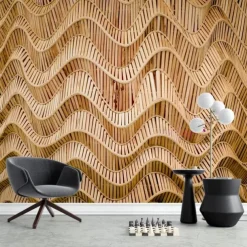 3D Wood Mural Wallpaper Wall Sticker Covering Print Peel and Stick PVC / Vinyl Material Self Adhesive / Adhesive Required Wall Decor Wall Mural for Living Room Bedroom