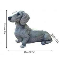 Dachshund Statue Garden Decor Memorial Dog Figurines Puppy Lying Down Decor Garden Decoration Diy Accessories Home Decor