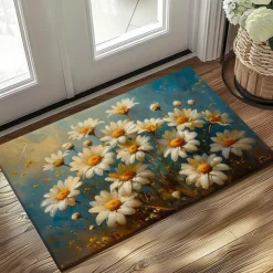 Daisy Flowers Doormat Kitchen Mat Floor Mat Non-Slip Area Rug Oil Proof Rug Indoor Outdoor Mat Bedroom Decor Bathroom Mat Entrance Rug