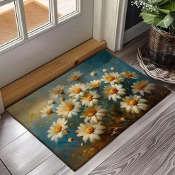 Daisy Flowers Doormat Kitchen Mat Floor Mat Non-Slip Area Rug Oil Proof Rug Indoor Outdoor Mat Bedroom Decor Bathroom Mat Entrance Rug